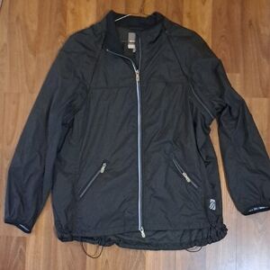 Men's Black Zip Front Lightweight Winderbreaker Jacket